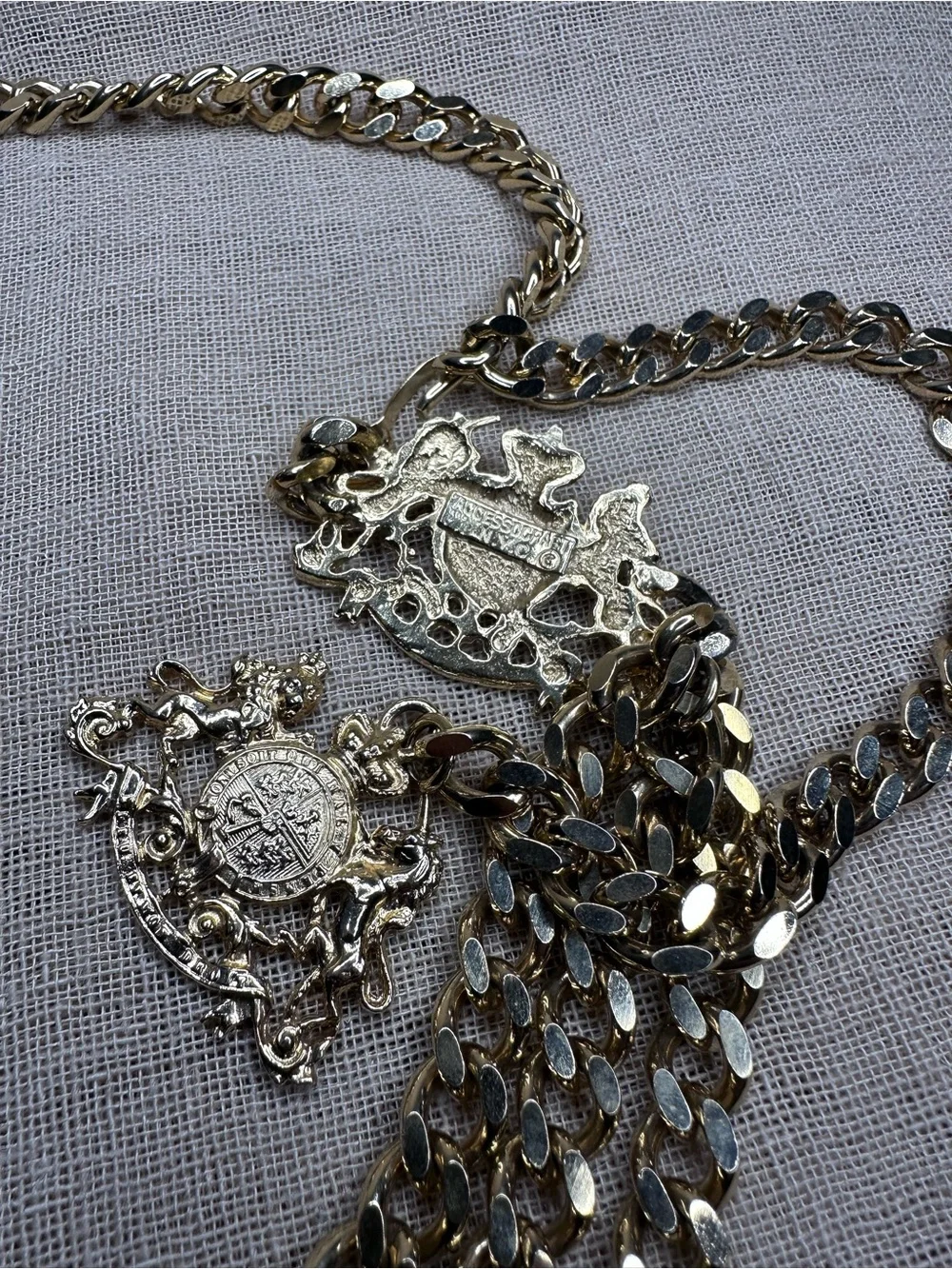 VTG Accessocraft NYC  Medallion Swag Chain Belt 70s 80s